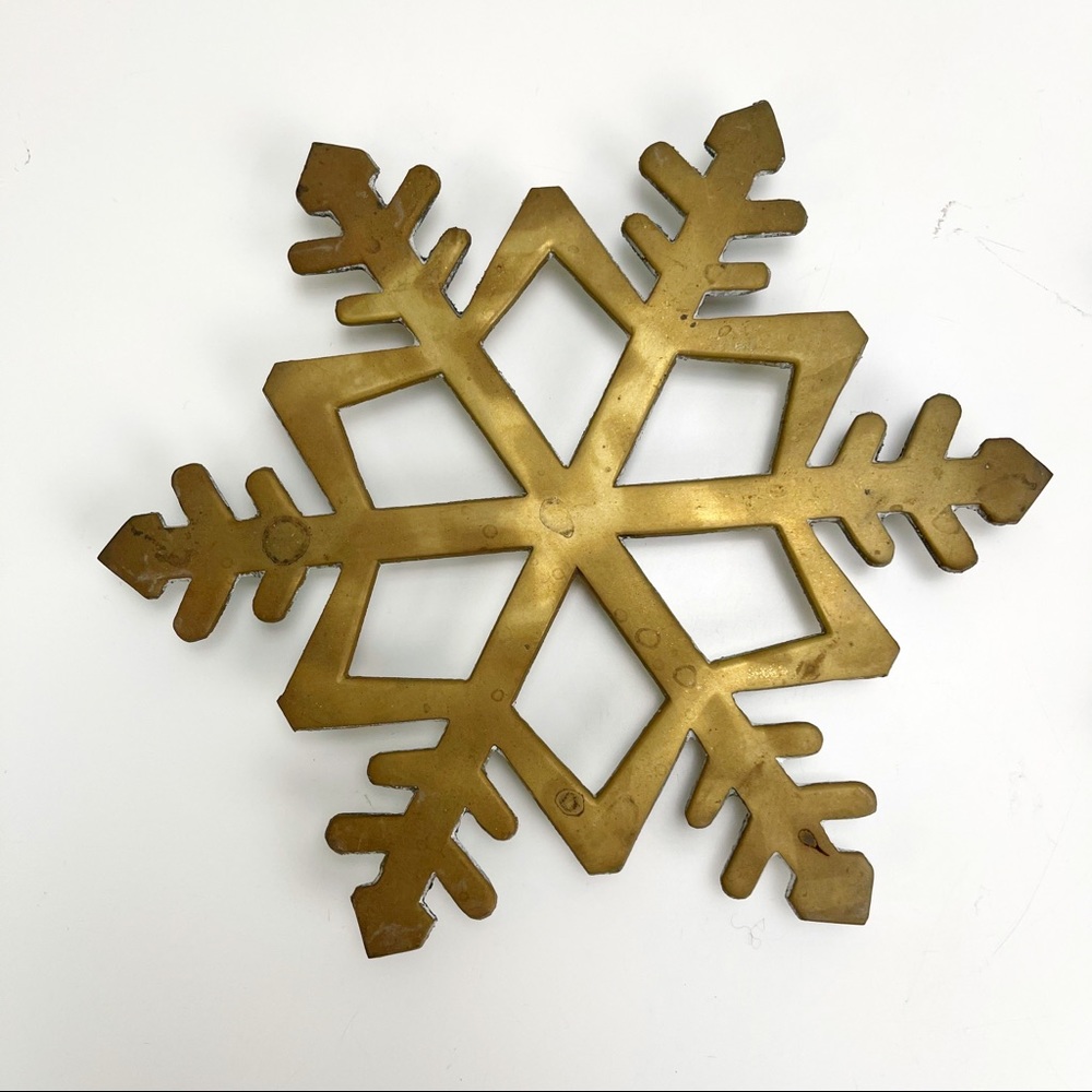 Vintage Brass Trivets, Snowflake